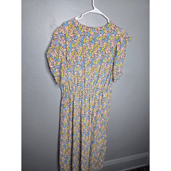 ASOS Design Curve Pink Floral Maxi-Dress V-neck size 18 - Picture 7 of 12